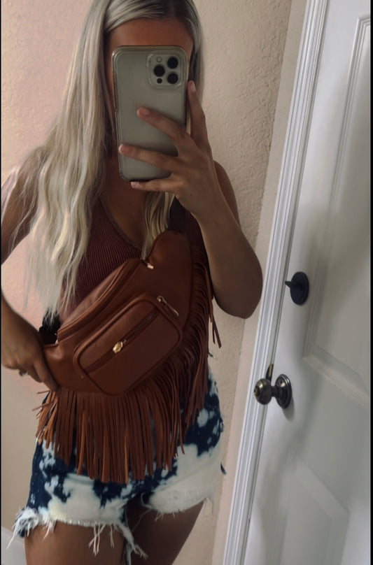 Fringe belt bag