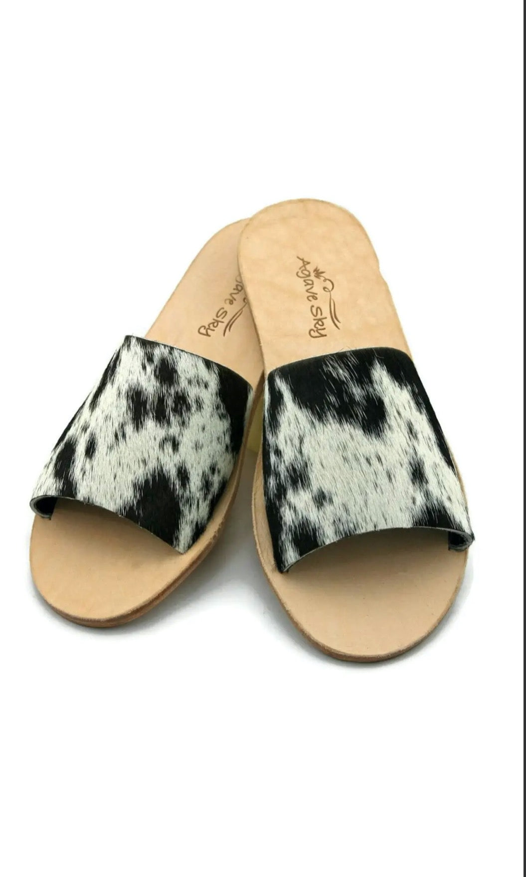 Nadia Cowhide Slides