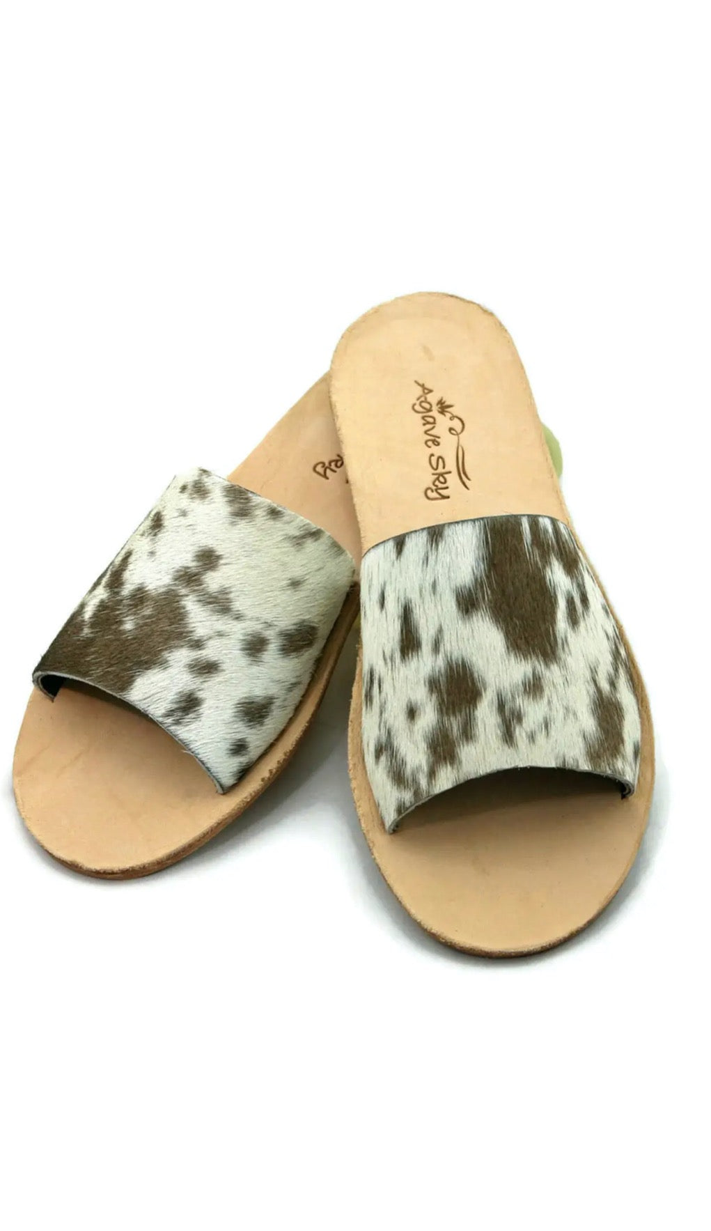 Nadia Cowhide Slides